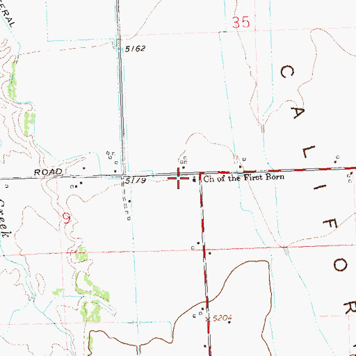 Topographic Map of Church of the First Born, CO