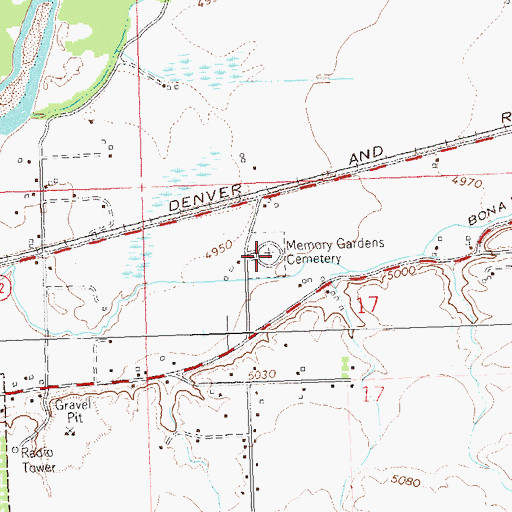 Topographic Map of Mesa View Cemetery, CO