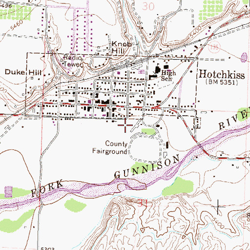 Topographic Map of Delta County Fairgrounds, CO