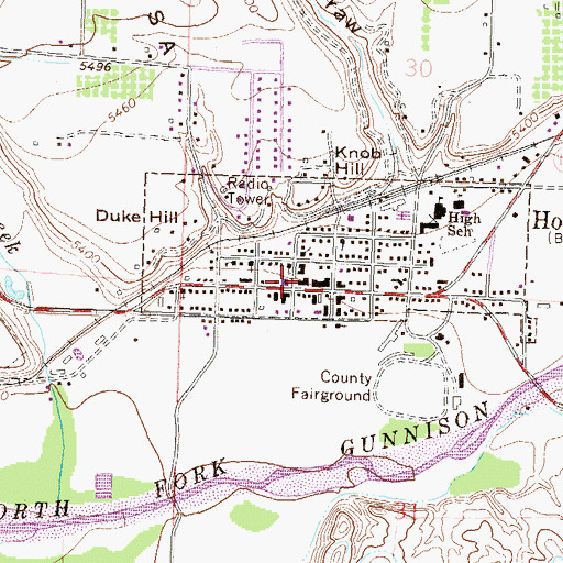 Topographic Map of Memorial Hall, CO