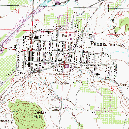 Topographic Map of Paonia Volunteer Fire Department - Delta County Fire Protection District 2, CO