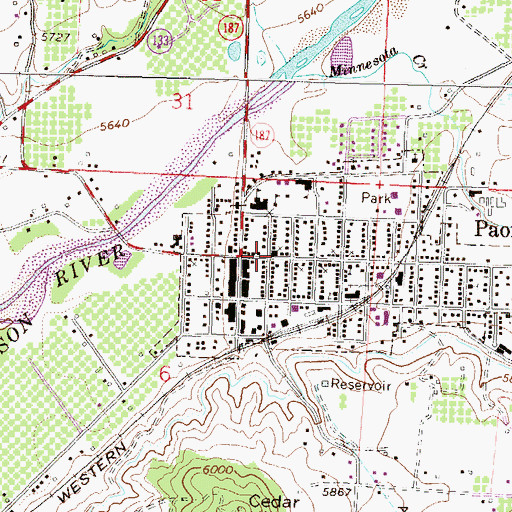 Topographic Map of United Methodist Church, CO
