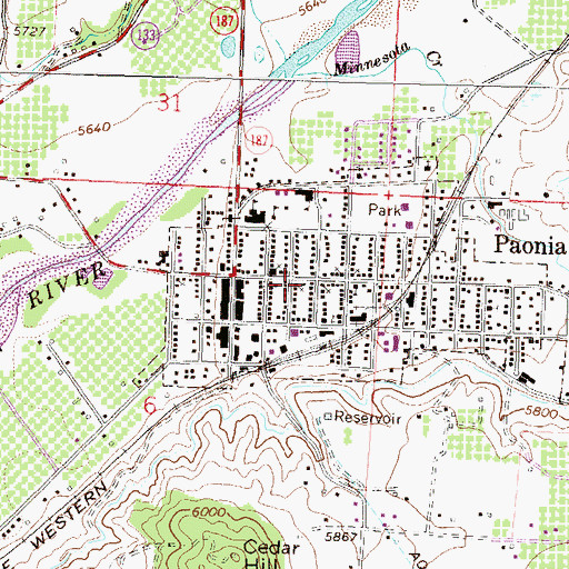 Topographic Map of First Christian Church, CO