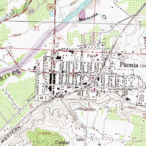 Topographic Map of Church of the Nazarene, CO