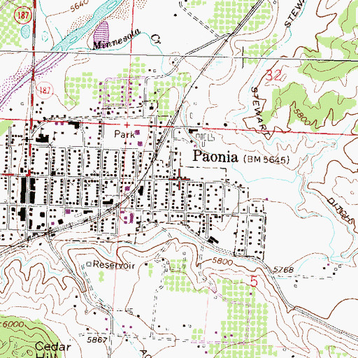 Topographic Map of Bible Center Church, CO