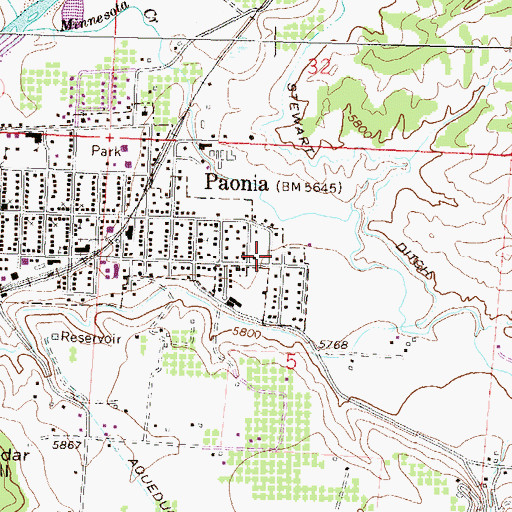 Topographic Map of Church of Christ, CO