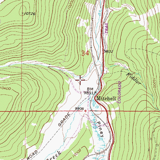 Topographic Map of Bennet Gulch, CO