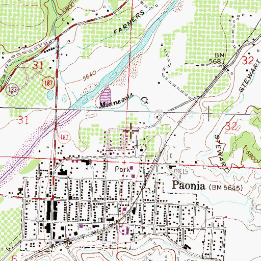Topographic Map of Paonia Assembly of God, CO