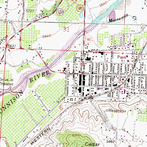 Topographic Map of Paonia Fire Department, CO
