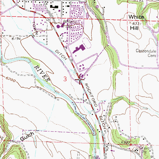 Topographic Map of Carbondale and Rural Fire Protection District Station 8100, CO