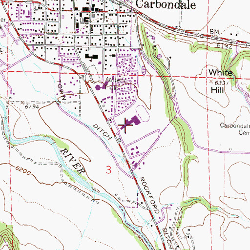 Topographic Map of Carbondale Middle School, CO