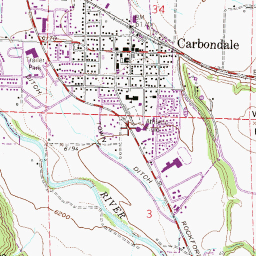 Topographic Map of Carbondale Elementary School, CO