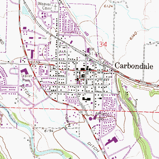 Topographic Map of Gordon Cooper Branch Library, CO