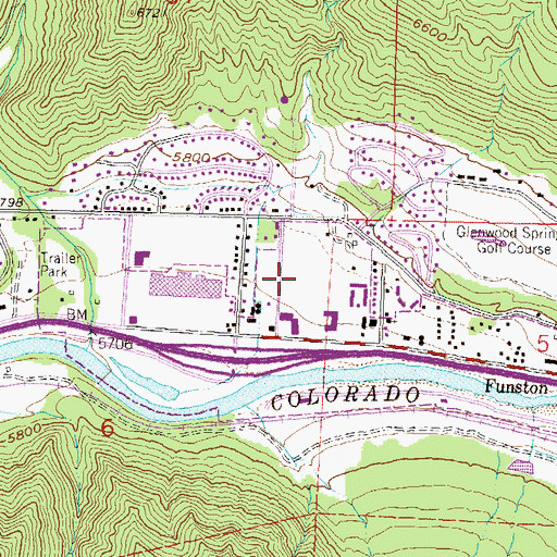 Topographic Map of Glenwood Springs Middle School, CO