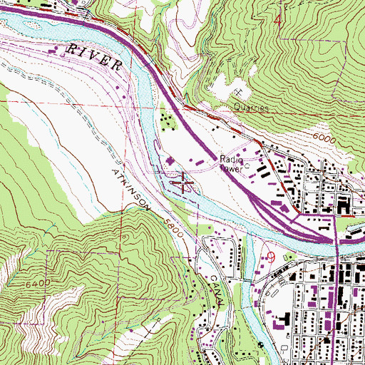 Topographic Map of Two Rivers Park, CO