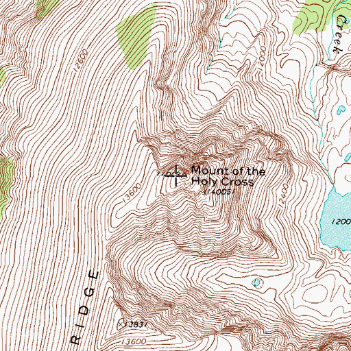 Topographic Map of Mount of the Holy Cross, CO