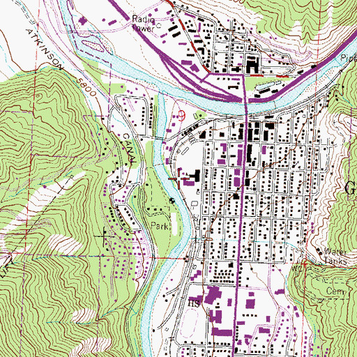 Topographic Map of Glenwood Springs Elementary School, CO