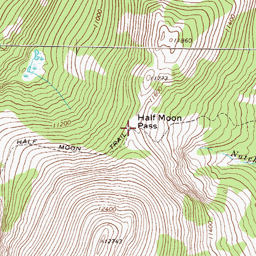 Topographic Map of Half Moon Pass, CO