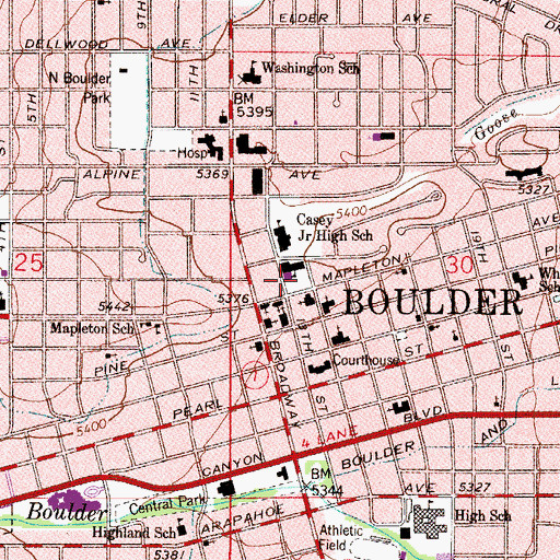 Topographic Map of Sacred Heart of Jesus Catholic Church, CO
