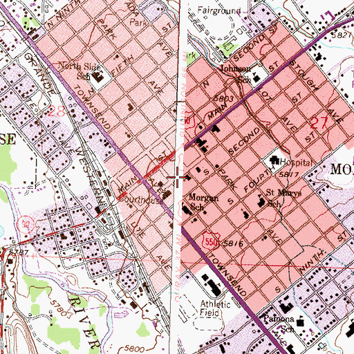 Topographic Map of Montrose Police Department, CO