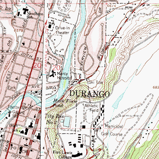 Topographic Map of Chapman Hill Municipal Ski Area, CO