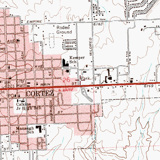 Topographic Map of Colorado Welcome Center, CO