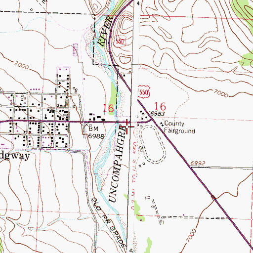 Topographic Map of Ridgway Area Chamber of Commerce, CO
