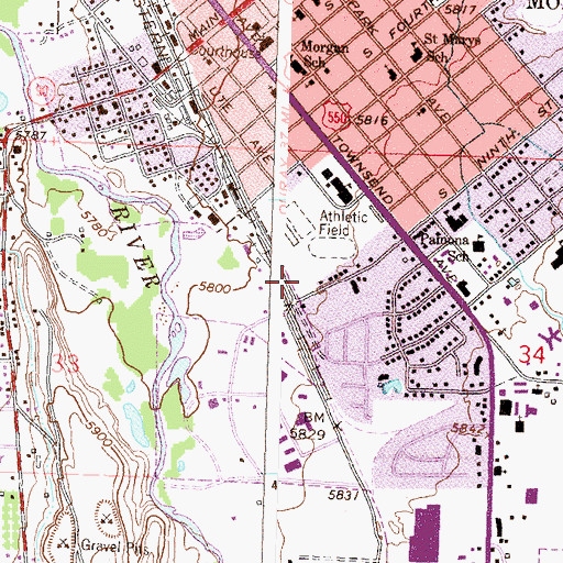 Topographic Map of Aquatic Center, CO