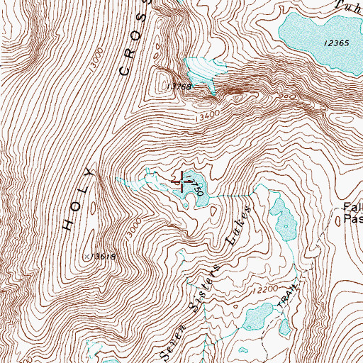 Topographic Map of Seven Sisters Lakes, CO