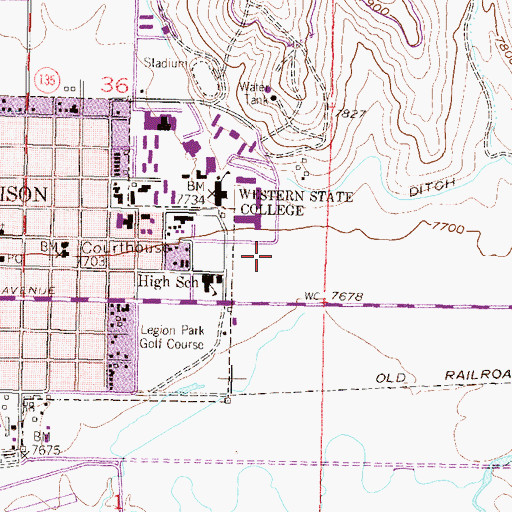 Topographic Map of Aspinall-Wilson Conference Center, CO
