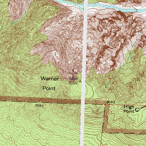 Topographic Map of Warner Point, CO