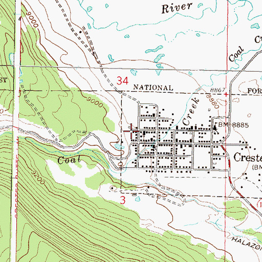 Topographic Map of Saint Patricks Catholic Church (historical), CO