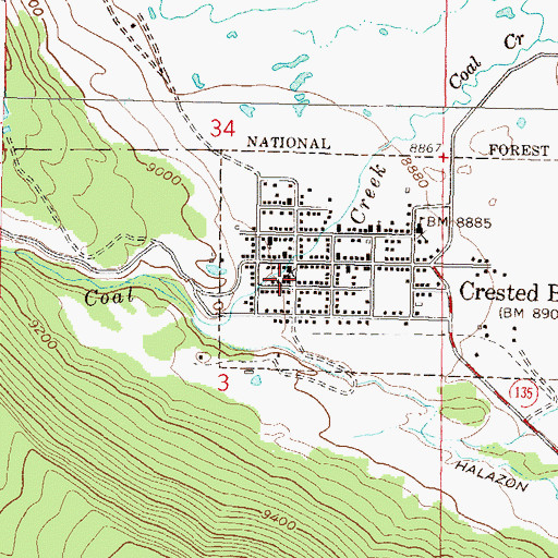 Topographic Map of Town of Crested Butte Marshalls Office-Stone Jail (historical), CO