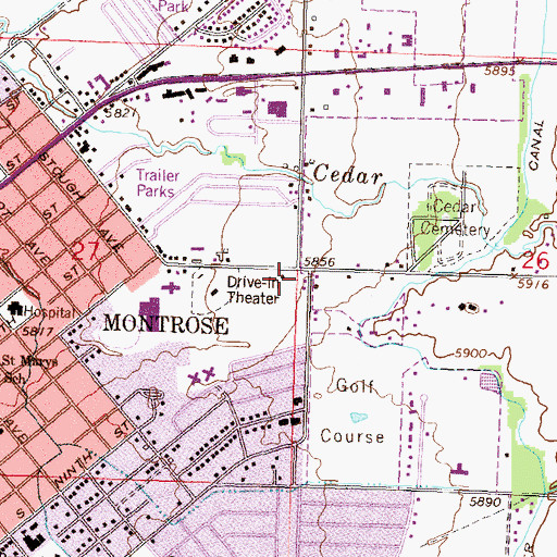 Topographic Map of United Church of Christ - Hillcrest Congregational Worship, CO