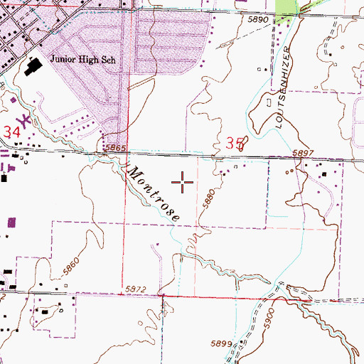 Topographic Map of Montrose Pavilion, CO