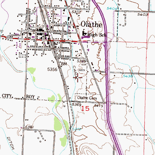 Topographic Map of Colorow Care Center, CO