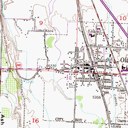 Topographic Map of First Baptist Church, CO