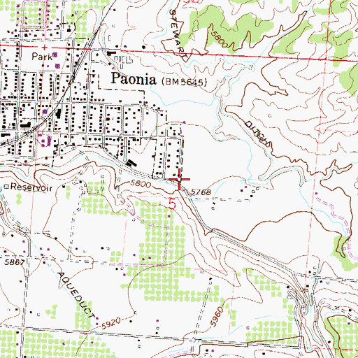 Topographic Map of Community Care Hospital of America (historical), CO