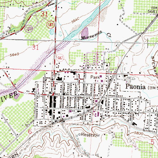 Topographic Map of Northfork Miners Memorial, CO