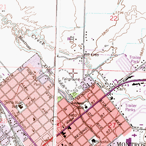 Topographic Map of Uncompahgre Farmers Market, CO