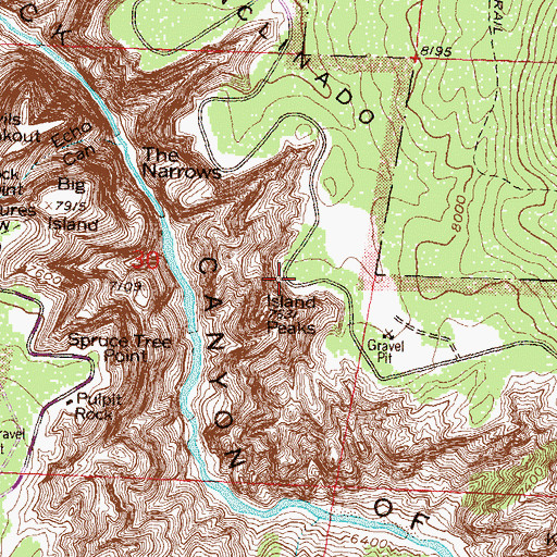 Topographic Map of Island Peaks View, CO