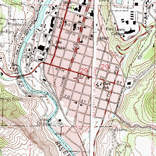 Topographic Map of Calvary Assembly of God Church, CO