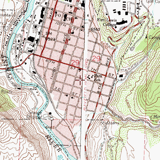 Topographic Map of Park Elementary School, CO