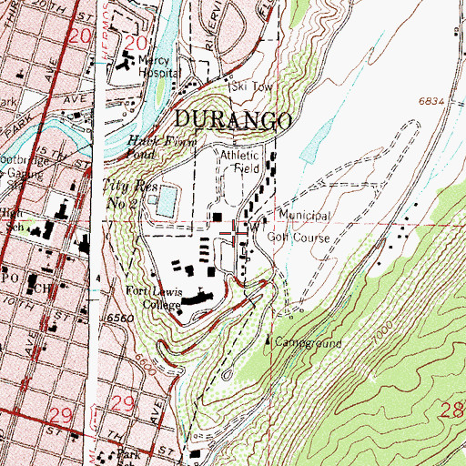Topographic Map of Hesperus Hall, CO