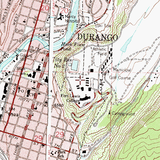 Topographic Map of Crofton Hall, CO