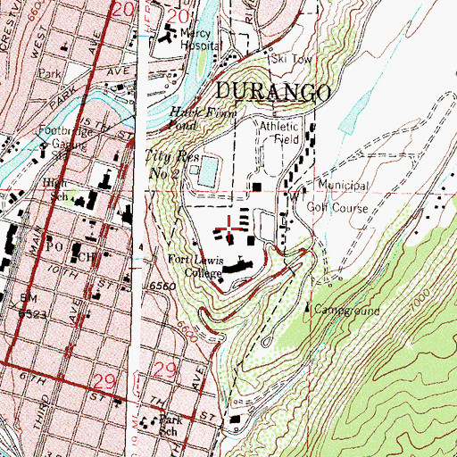 Topographic Map of Camp Hall, CO