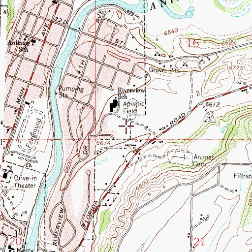 Topographic Map of Foursquare Gospel Church, CO