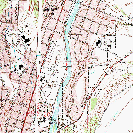 Topographic Map of Memorial Park Phase II, CO