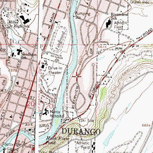 Topographic Map of Folsom Park, CO