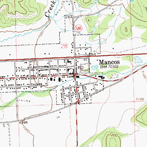 Topographic Map of Mancos Wayside Park, CO